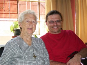Terry with Sr. Loretta at Hogar Belen Orphanage, in April 2009